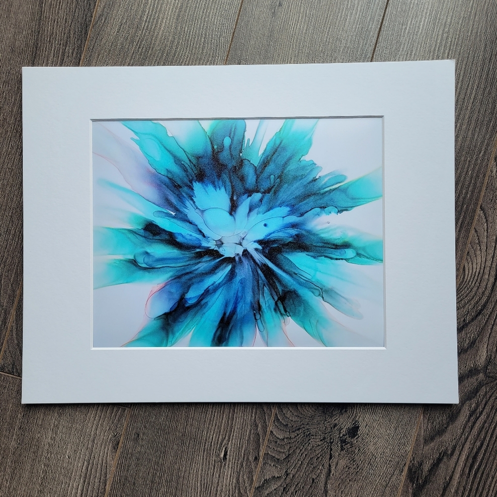 Blue Alcohol Ink Art Print